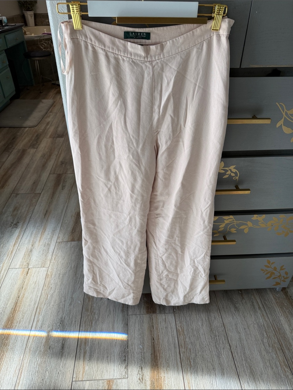 Lauren Ralph Lauren silk Pale Pink Wide-Leg Pull-On Pants